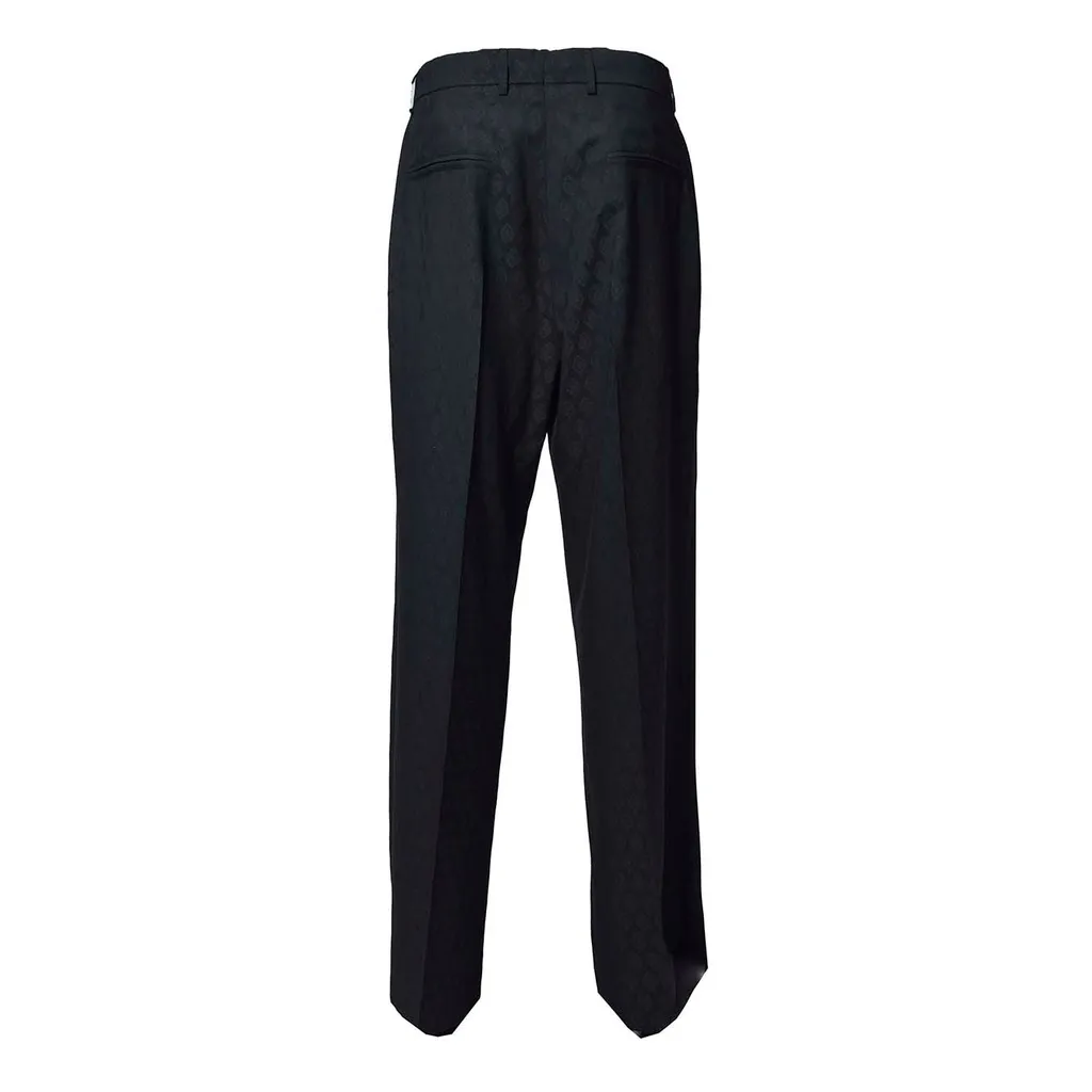 Pattern-Jacquard Wide-Leg Trousers