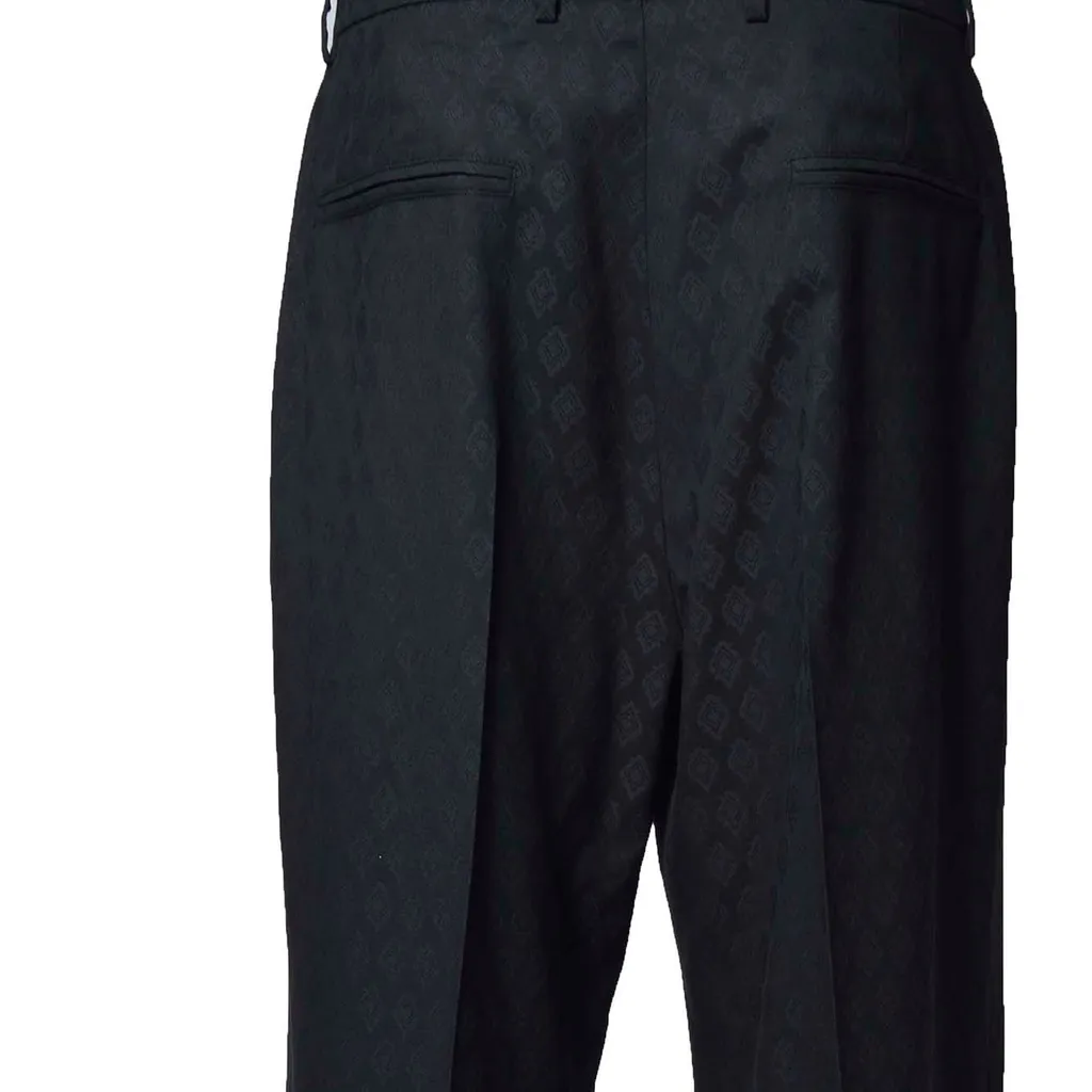 Pattern-Jacquard Wide-Leg Trousers