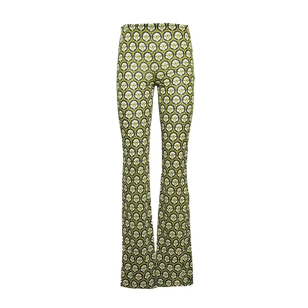 Floral-Printed Mid-Rise Flared Trousers