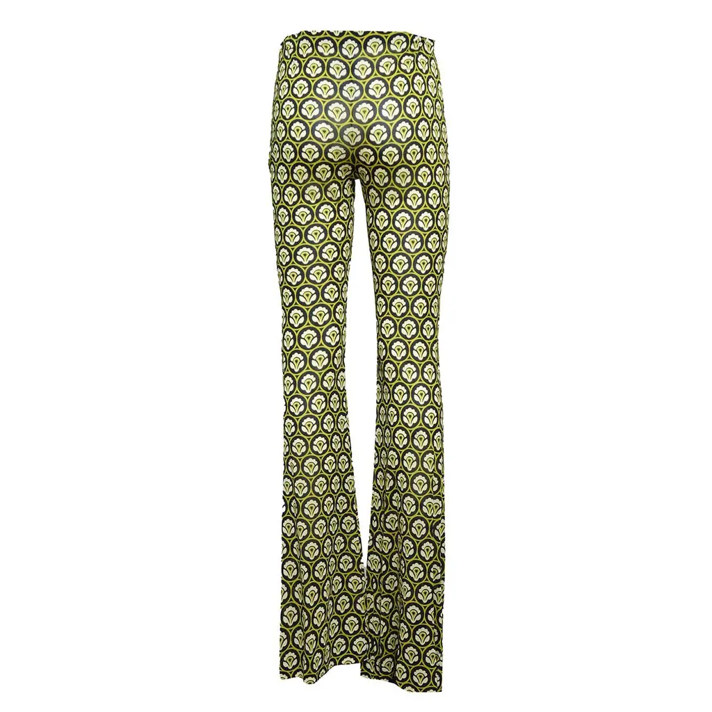 Floral-Printed Mid-Rise Flared Trousers