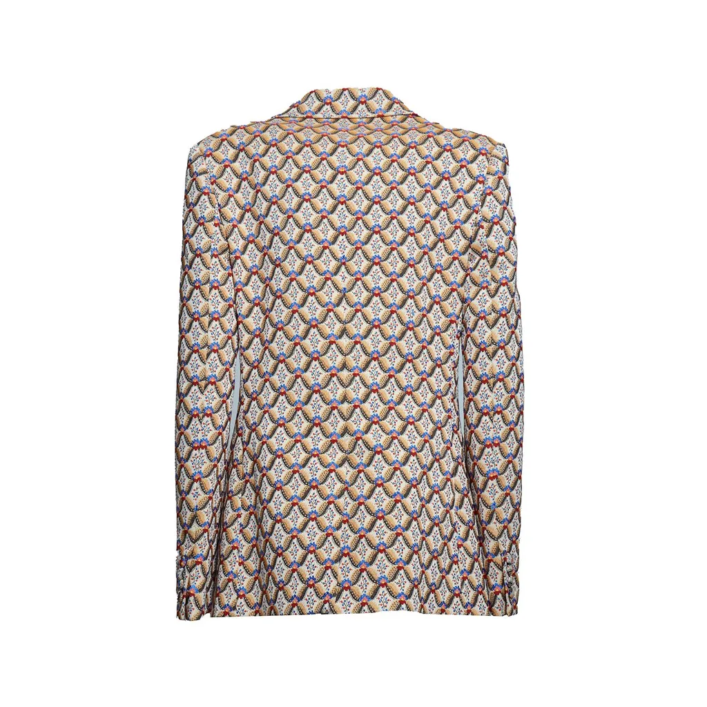 Pattern Jacquard Double-Breasted Jacket