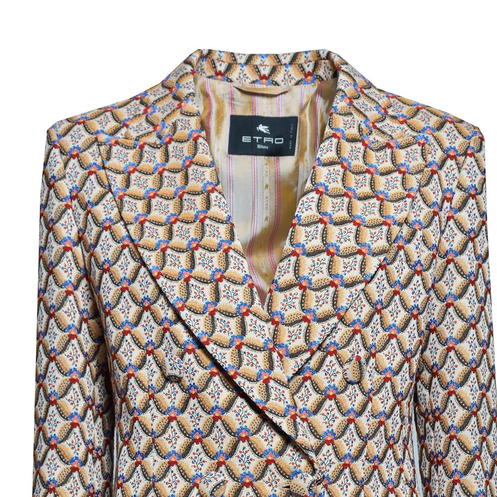 Pattern Jacquard Double-Breasted Jacket