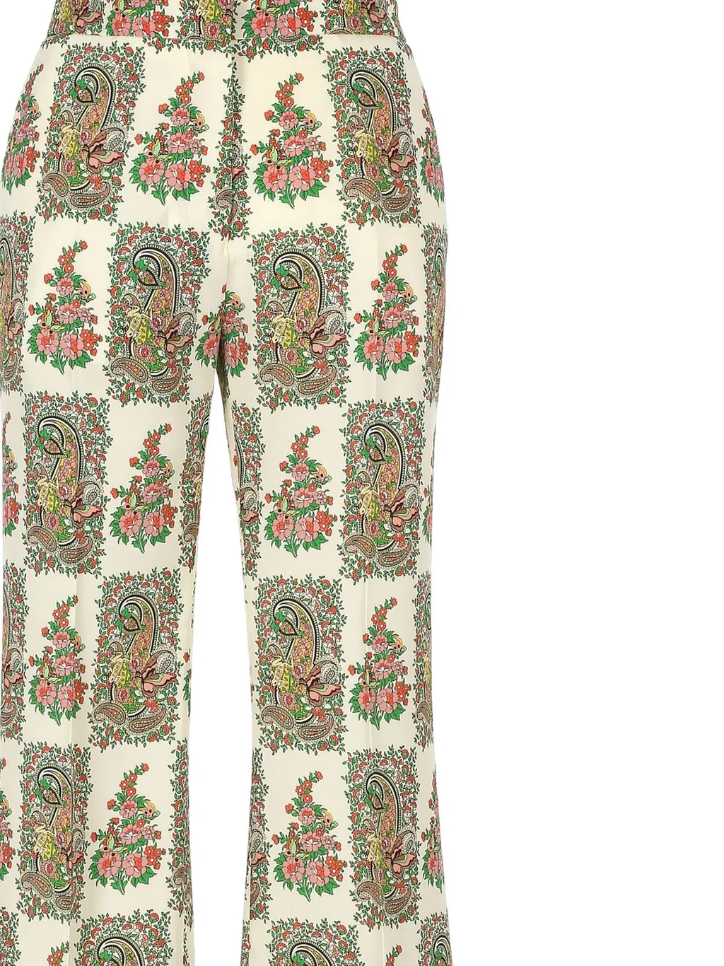 Paisley Printed Flared Hem Trousers