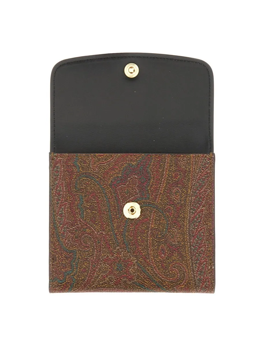 Paisley-Jacquard Folded Wallet