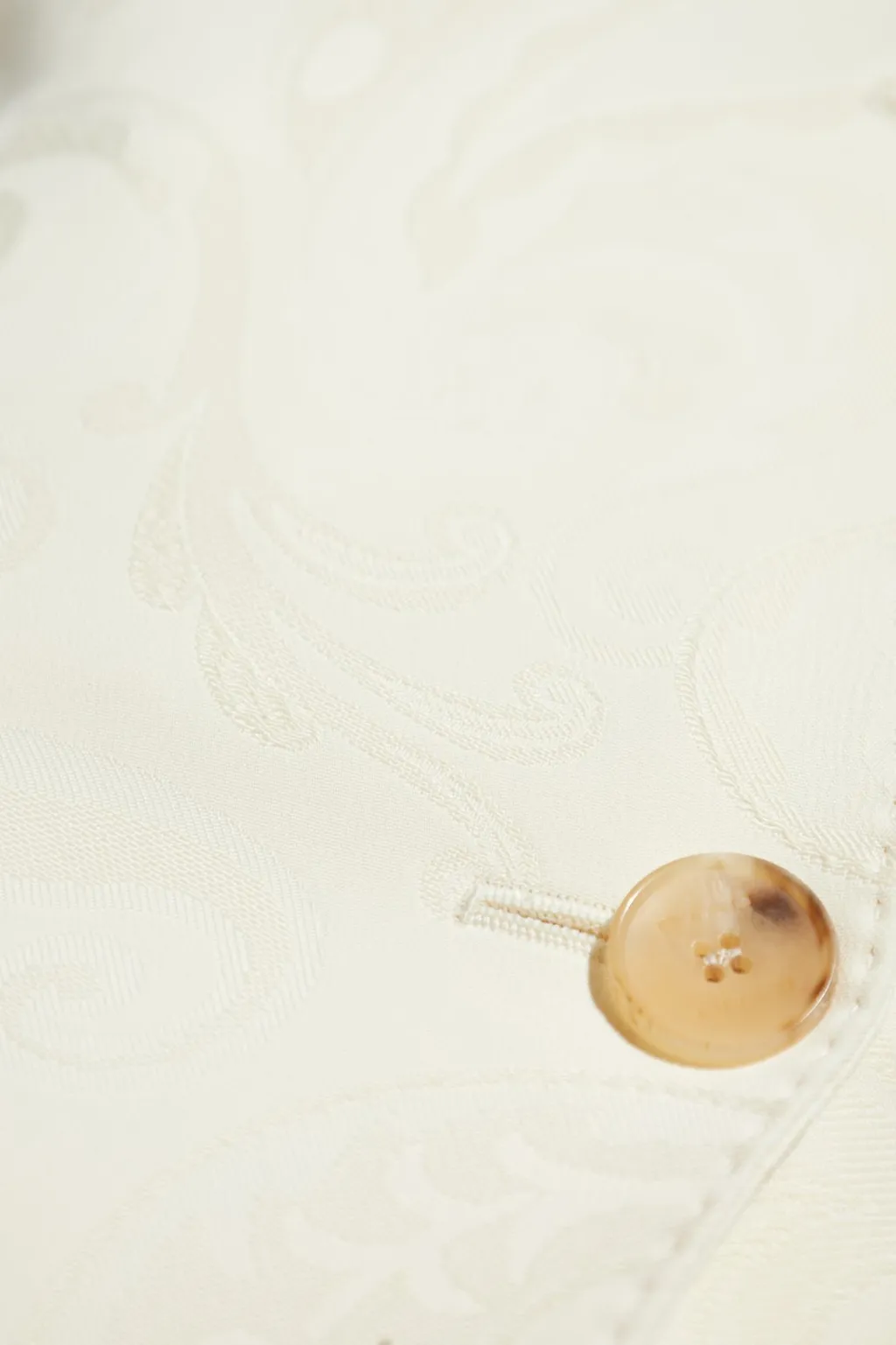 Paisley-Jacquard Gathered Waistcoat