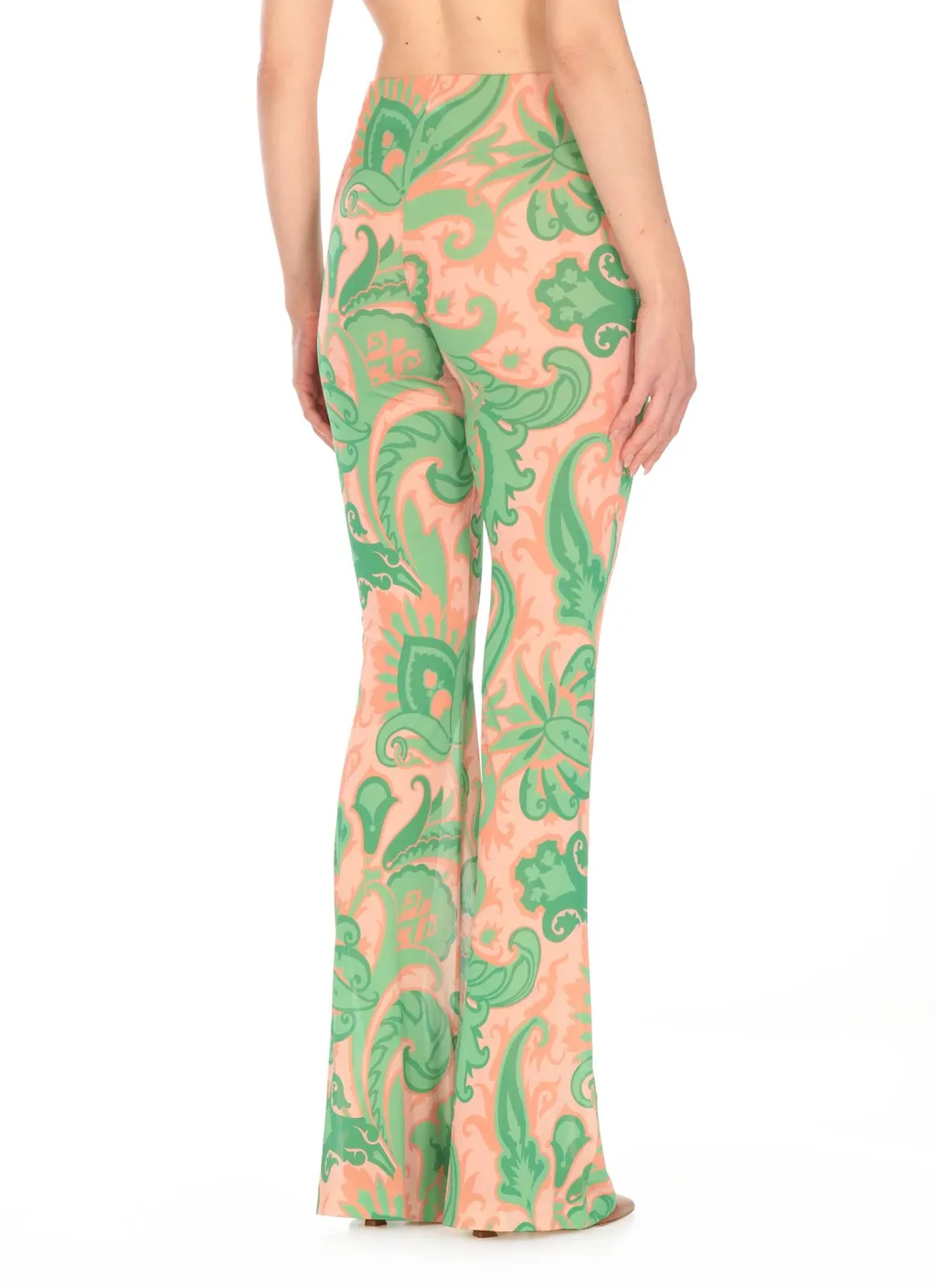 Paisley-Printed Flared Pants