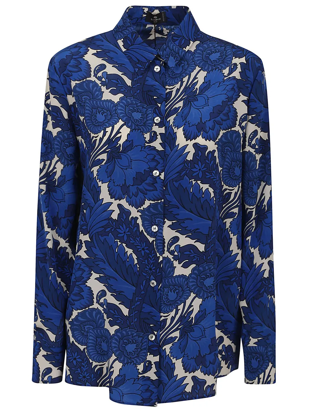 Floral Printed Long-Sleeved Shirt