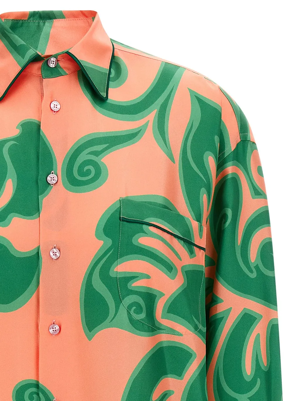 Long Sleeved Abstract-Printed Shirt