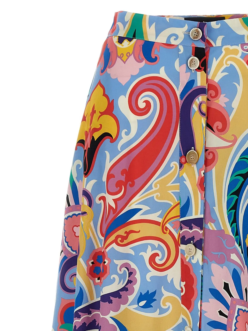 Flared Hem Paisley Skirt