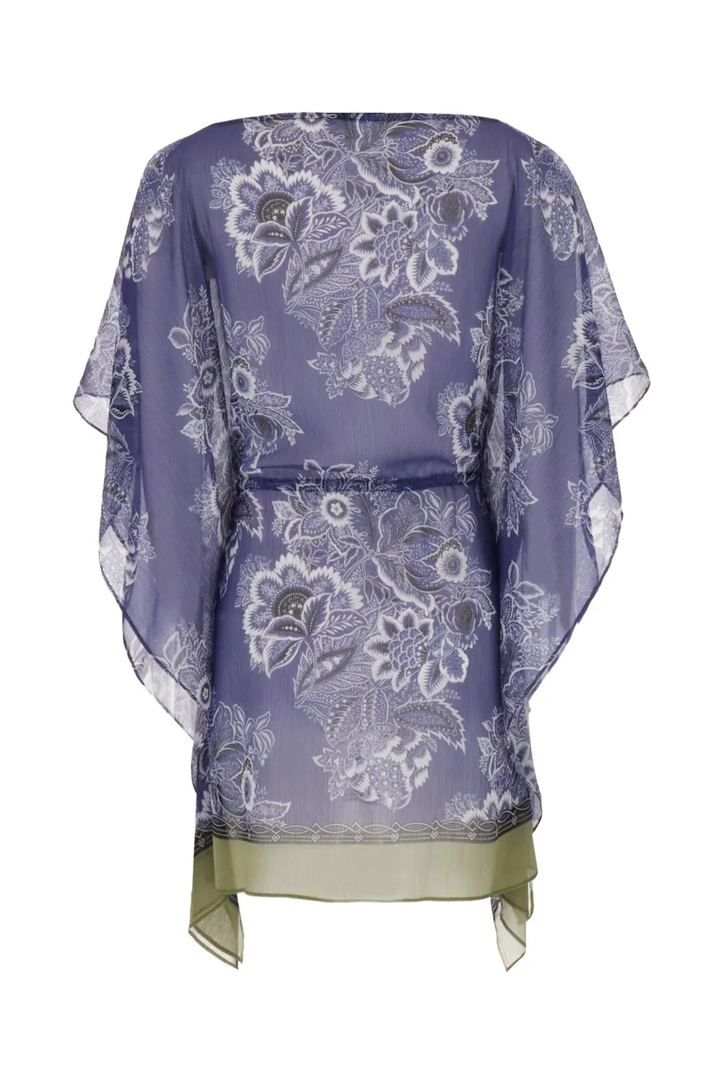 Floral Printed Semi-Sheer Kaftan Dress