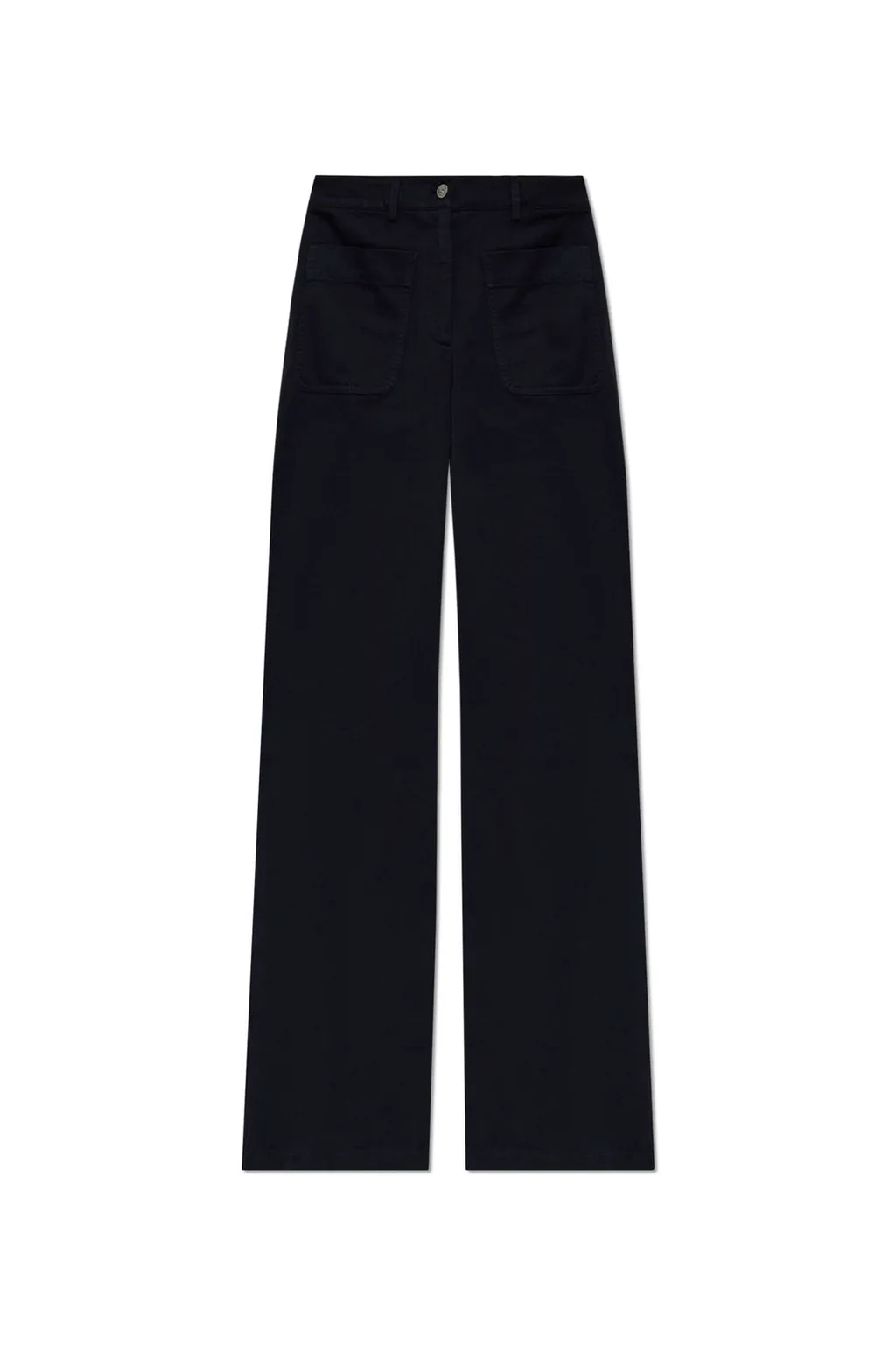 Plain-Coloured Wide Leg Trousers