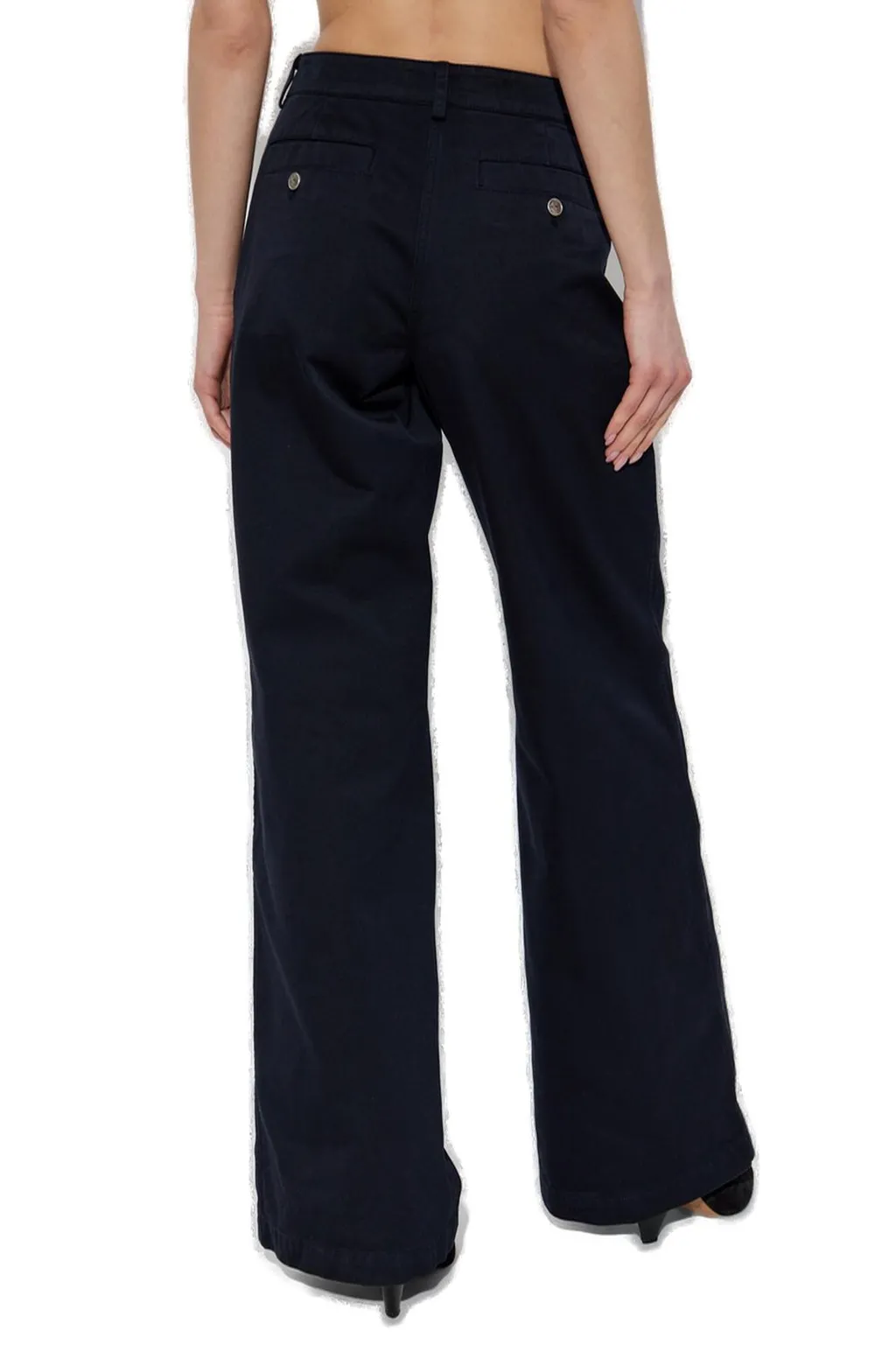 Plain-Coloured Wide Leg Trousers