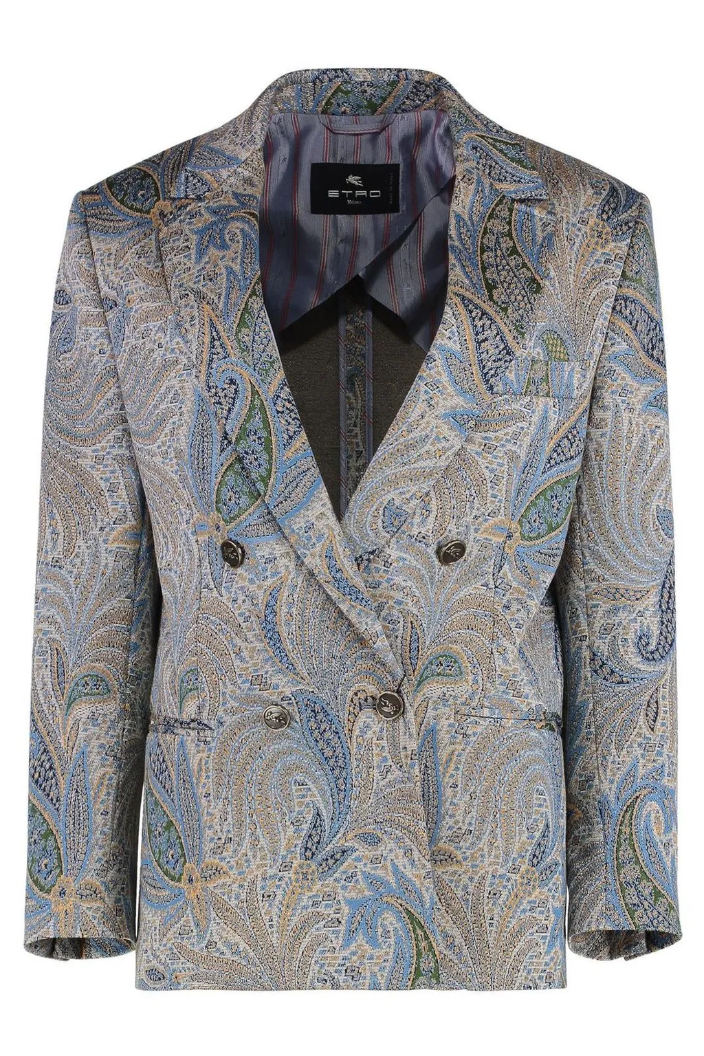 Double Breasted Paisley Jacquard Jacket