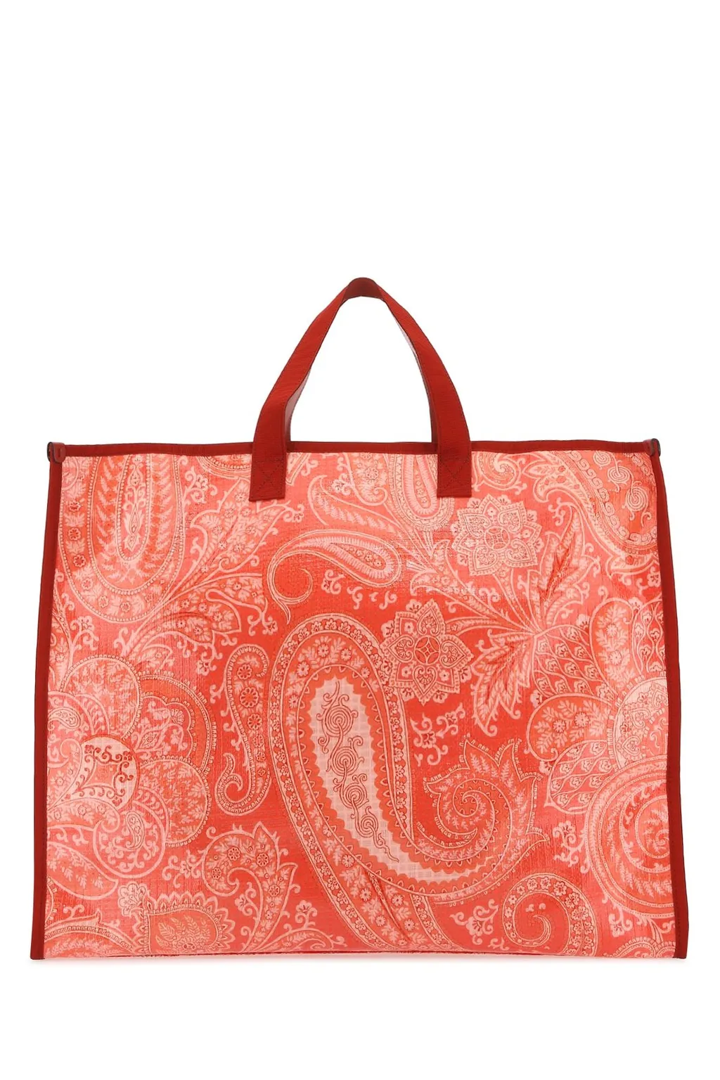 Paisley Printed Logo Patch Tote Bag