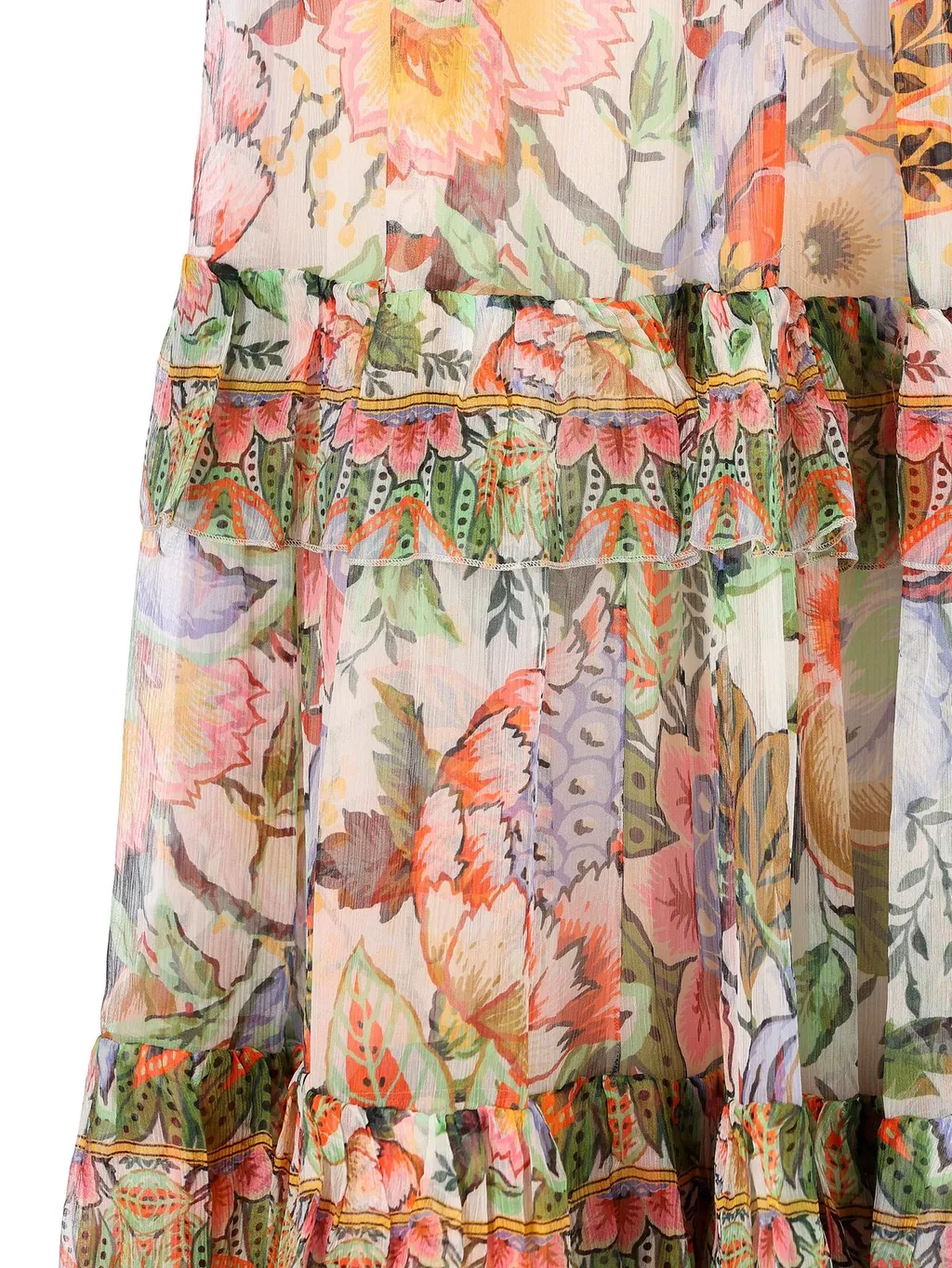 Floral Printed Pleated Midi Skirt