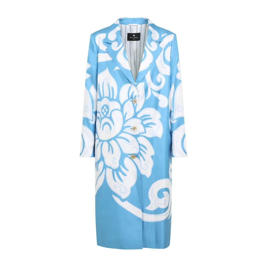 Single Breasted Graphic Printed Coat