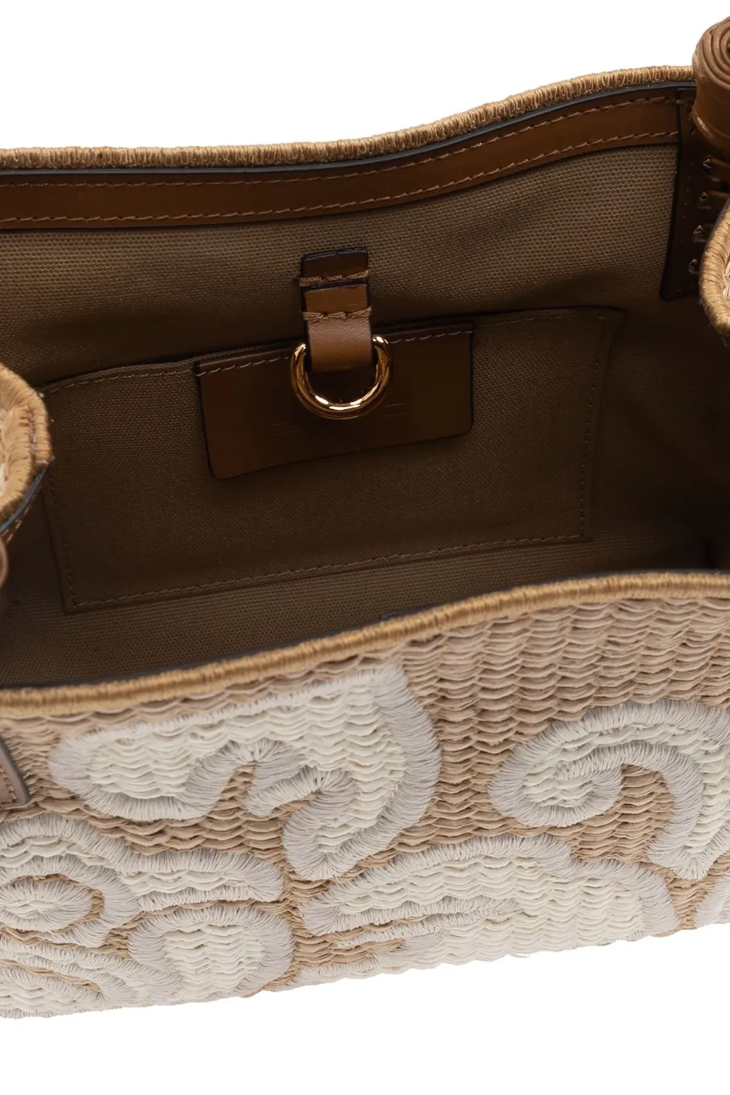 Logo Embroidered Interwoven Crossbody Bag
