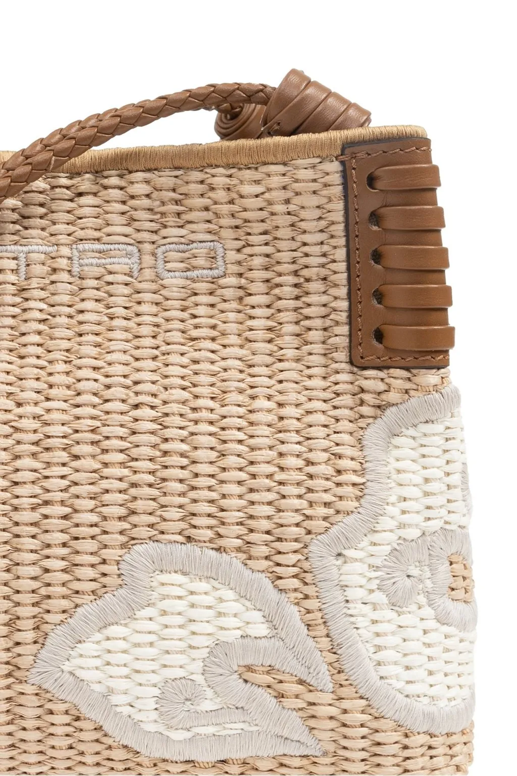 Logo Embroidered Interwoven Crossbody Bag