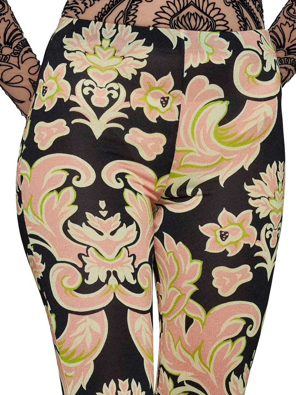 Floral Printed Flared-Leg Trousers