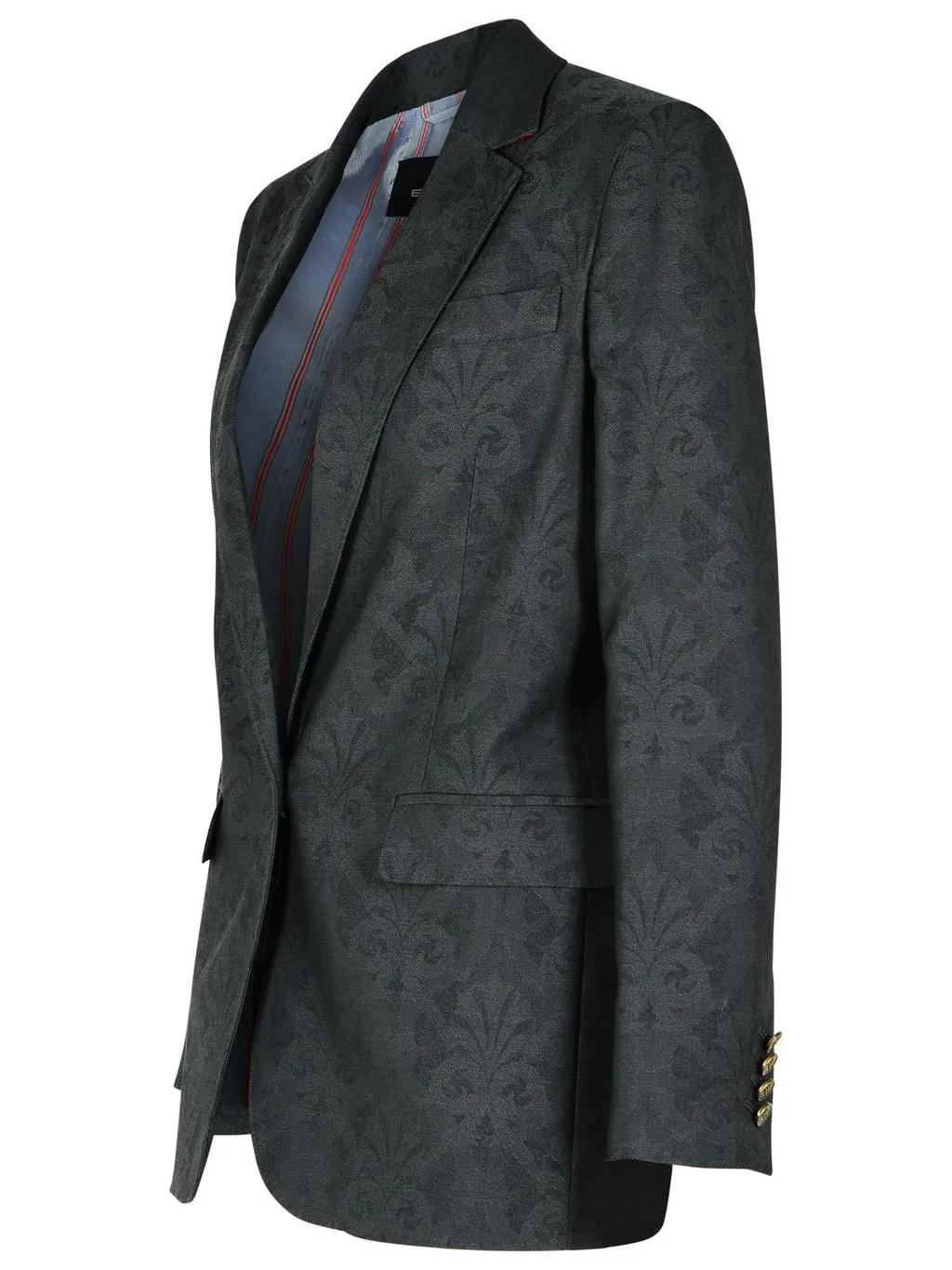 Pattern-Jacquard Single-Breasted Tailored Blazer