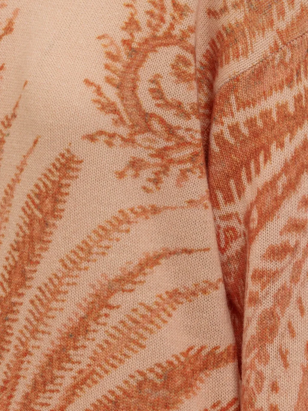 Foliage-Printed Crewneck Knitted Jumper