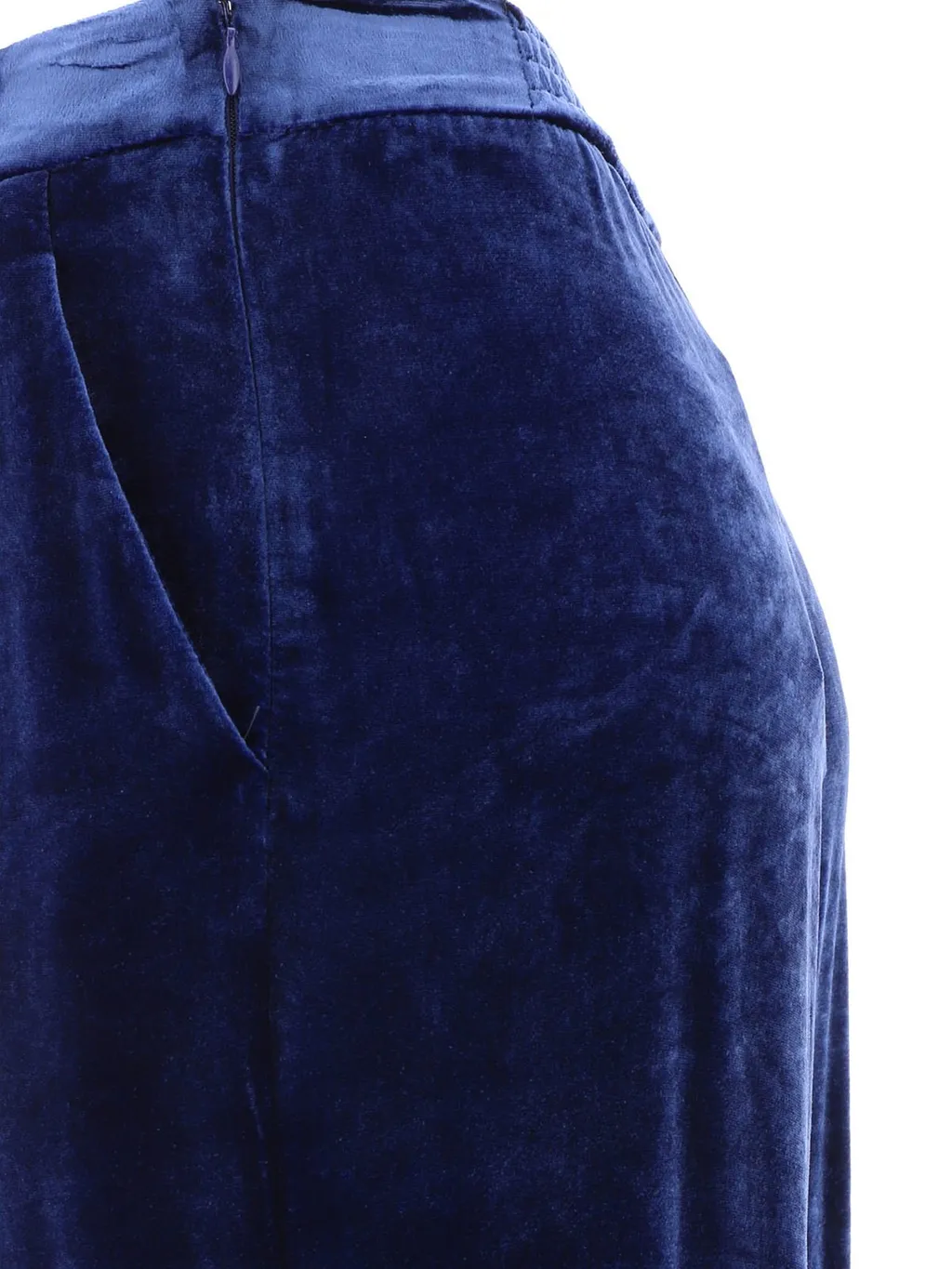 High-Waist Straight-Leg Velvet Pants