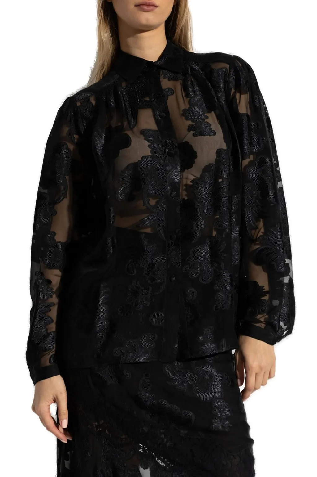 Semi-Sheer Chiffon Shirt