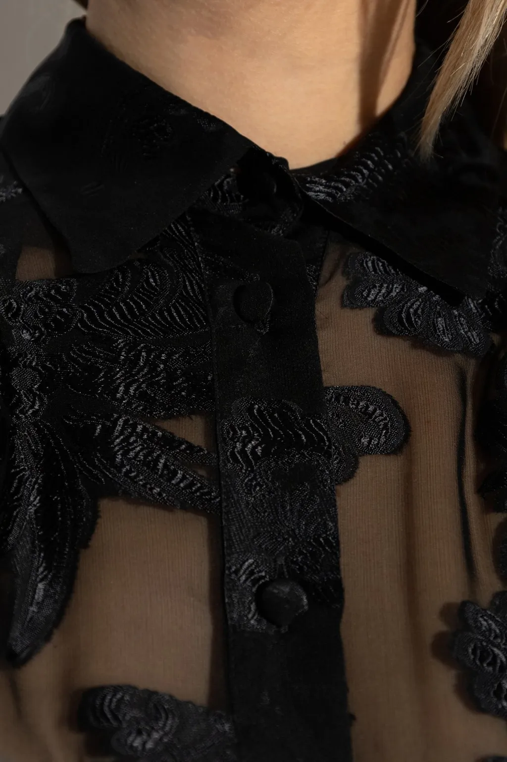 Semi-Sheer Chiffon Shirt