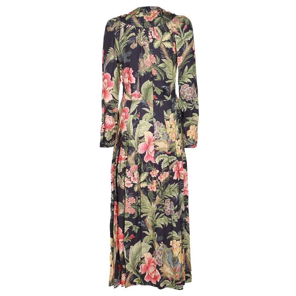 Floral-Printed V-Neck Shirt Dress