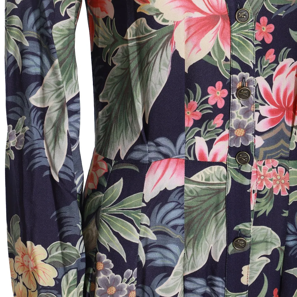 Floral-Printed V-Neck Shirt Dress