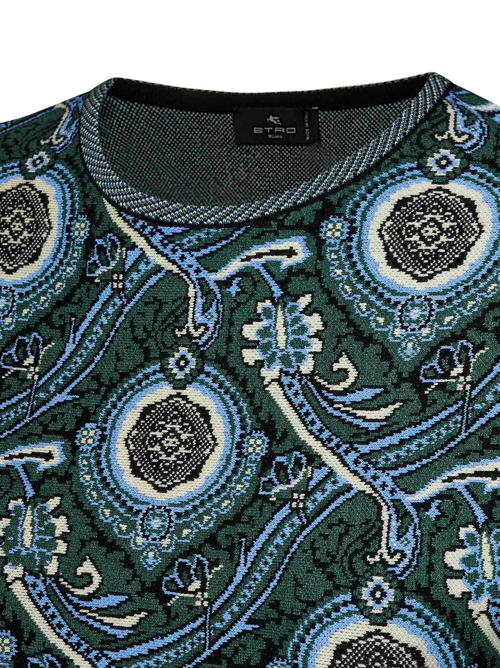 Jacquard-Pattern Crewneck Mini Dress