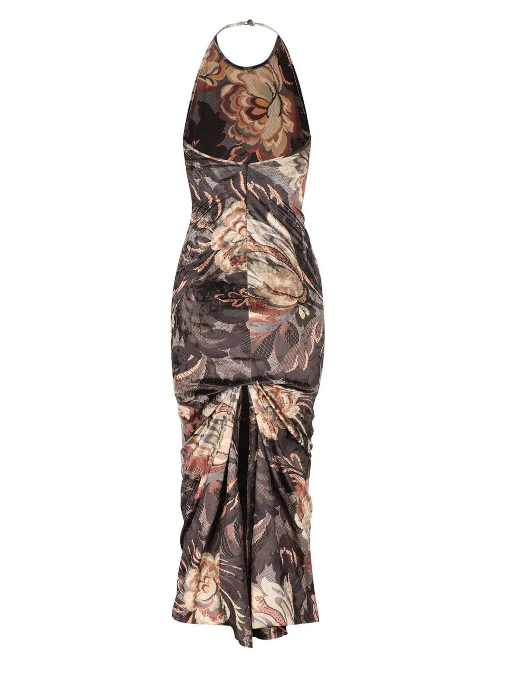 Floral Foliage Printed Chenille Dress