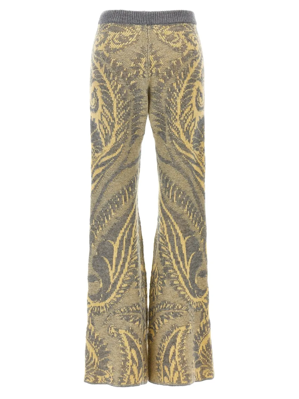 Paisley Intarsia Flared Trousers