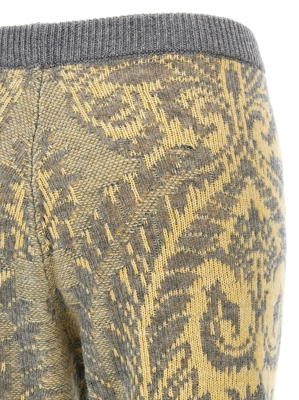Paisley Intarsia Flared Trousers