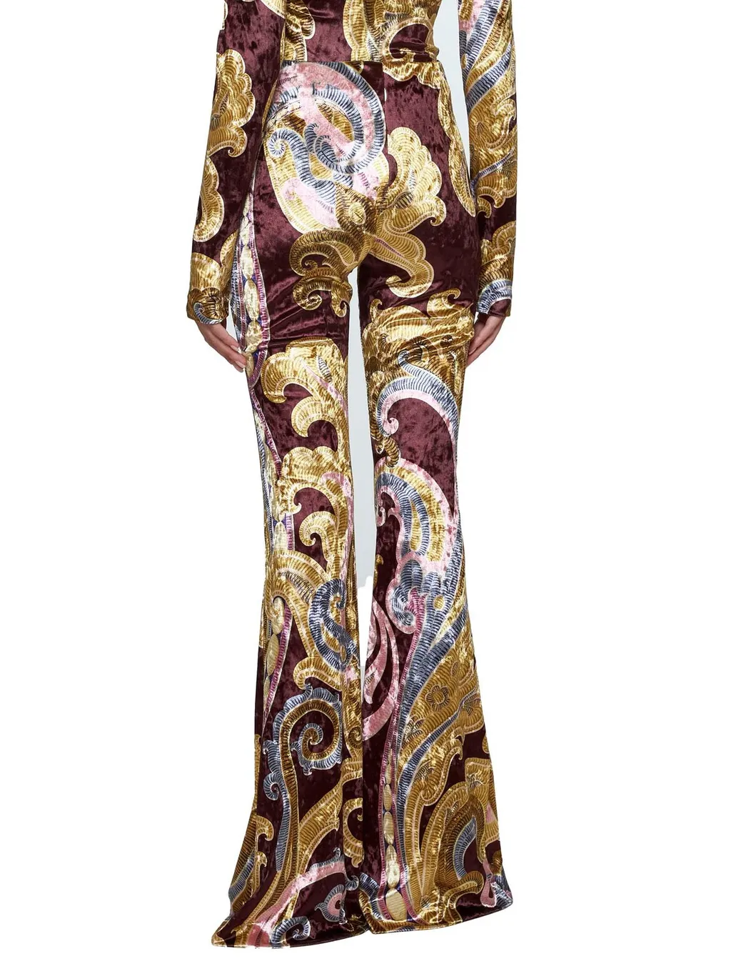 Paisley Printed Flared Trousers