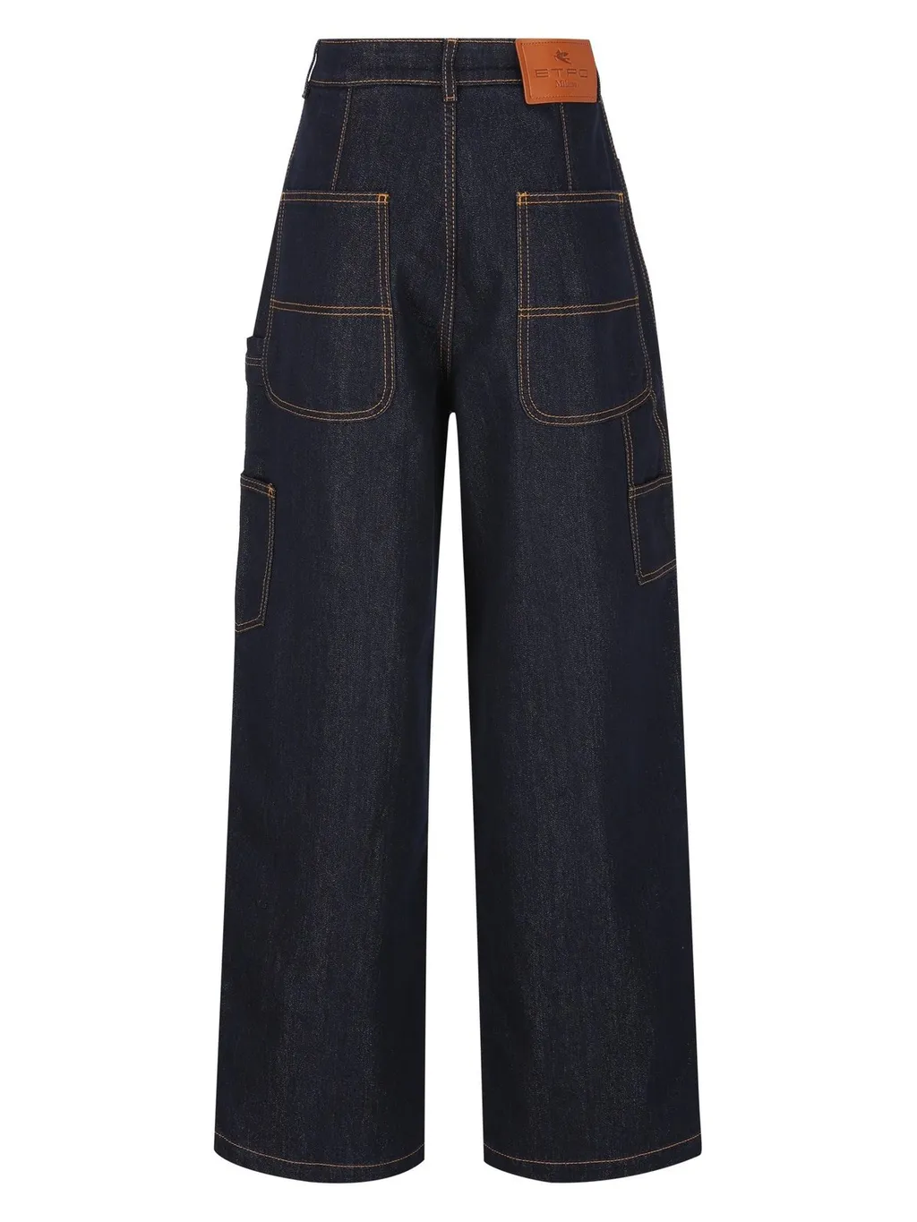 Stitched Wide-Leg Jeans