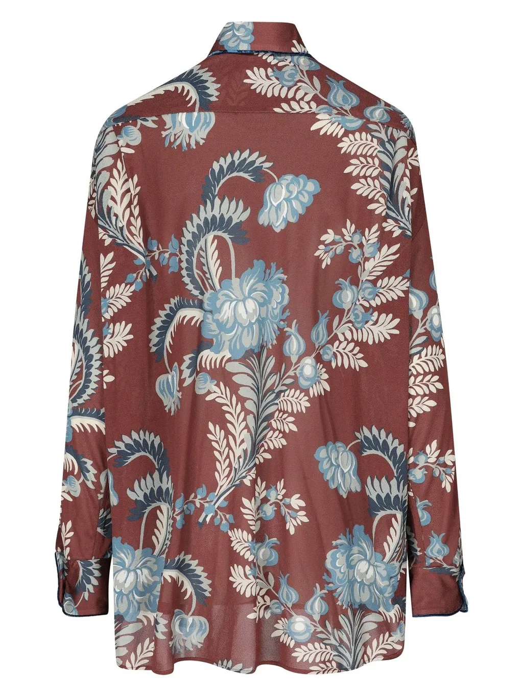Floral Printed Curved Hem Shirt