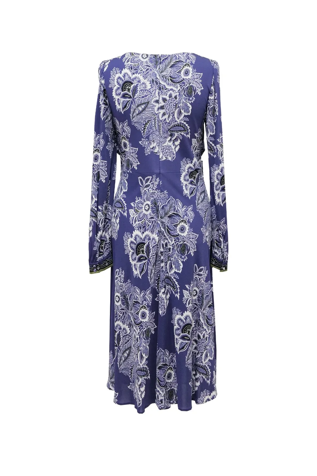 Floral-Printed Plunging V-Neck Midi Dress