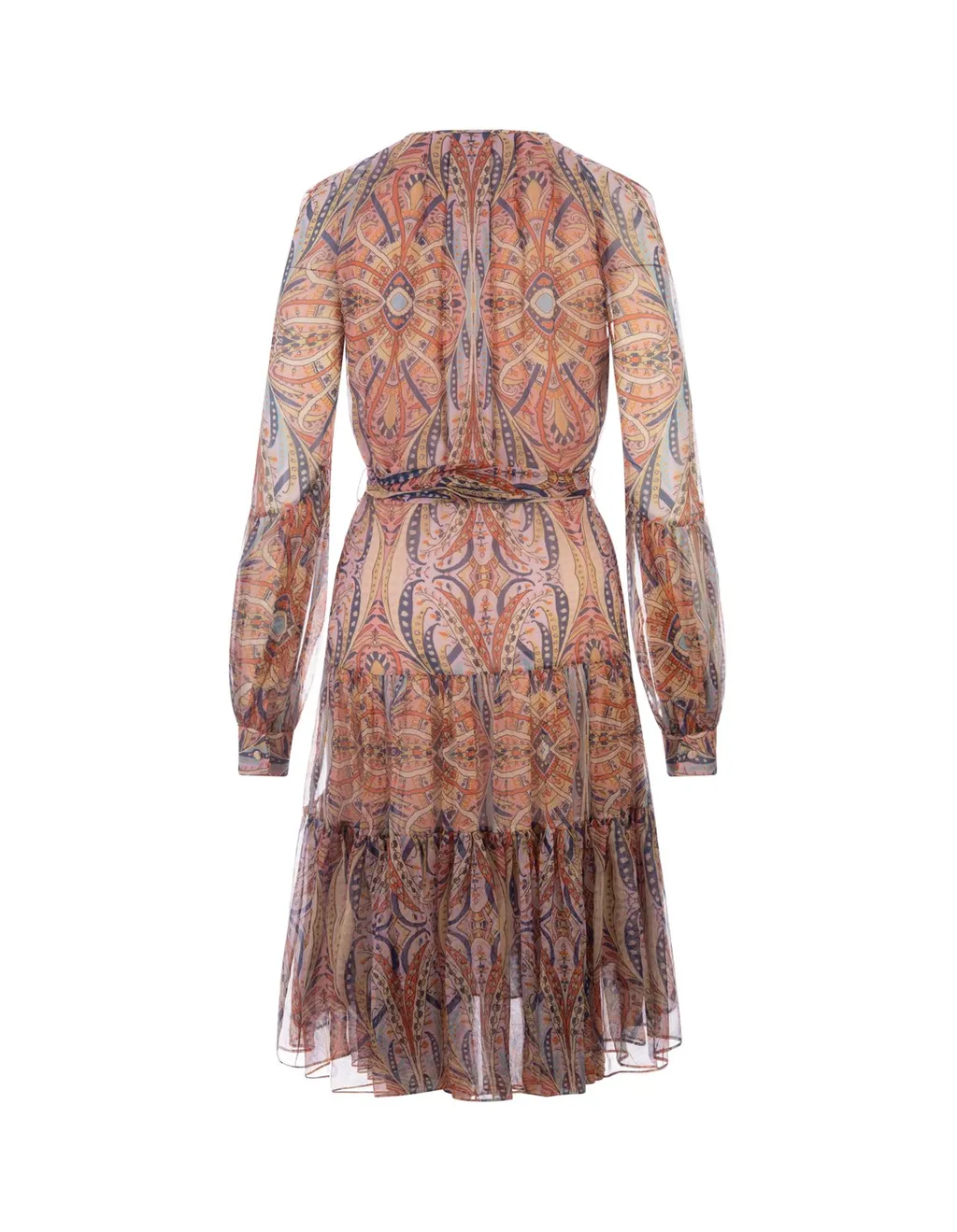 Abstract Printed Chiffon Midi Dress