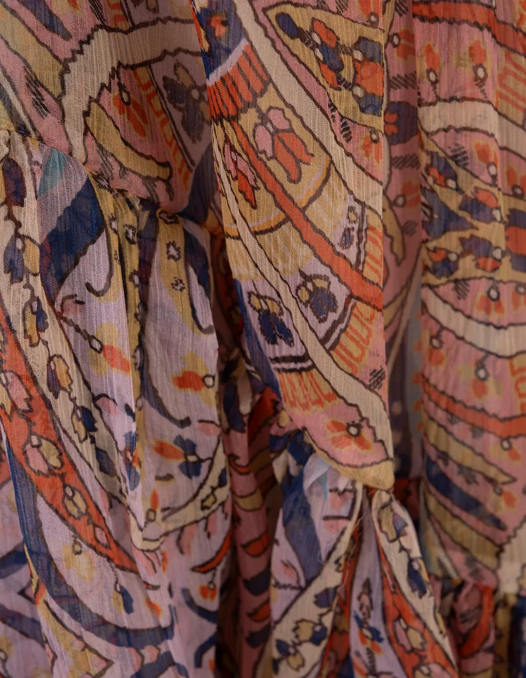 Abstract Printed Chiffon Midi Dress