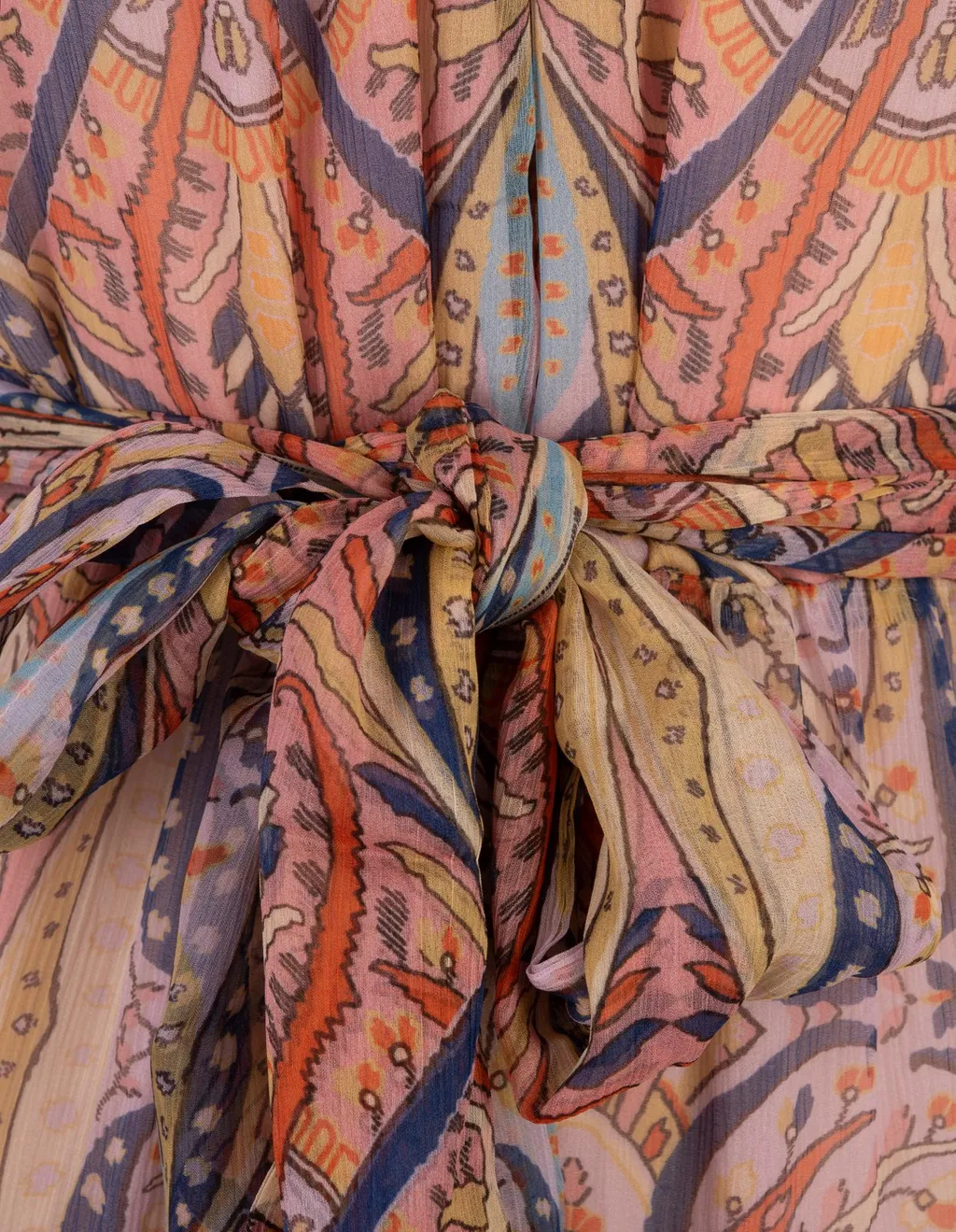 Abstract Printed Chiffon Midi Dress