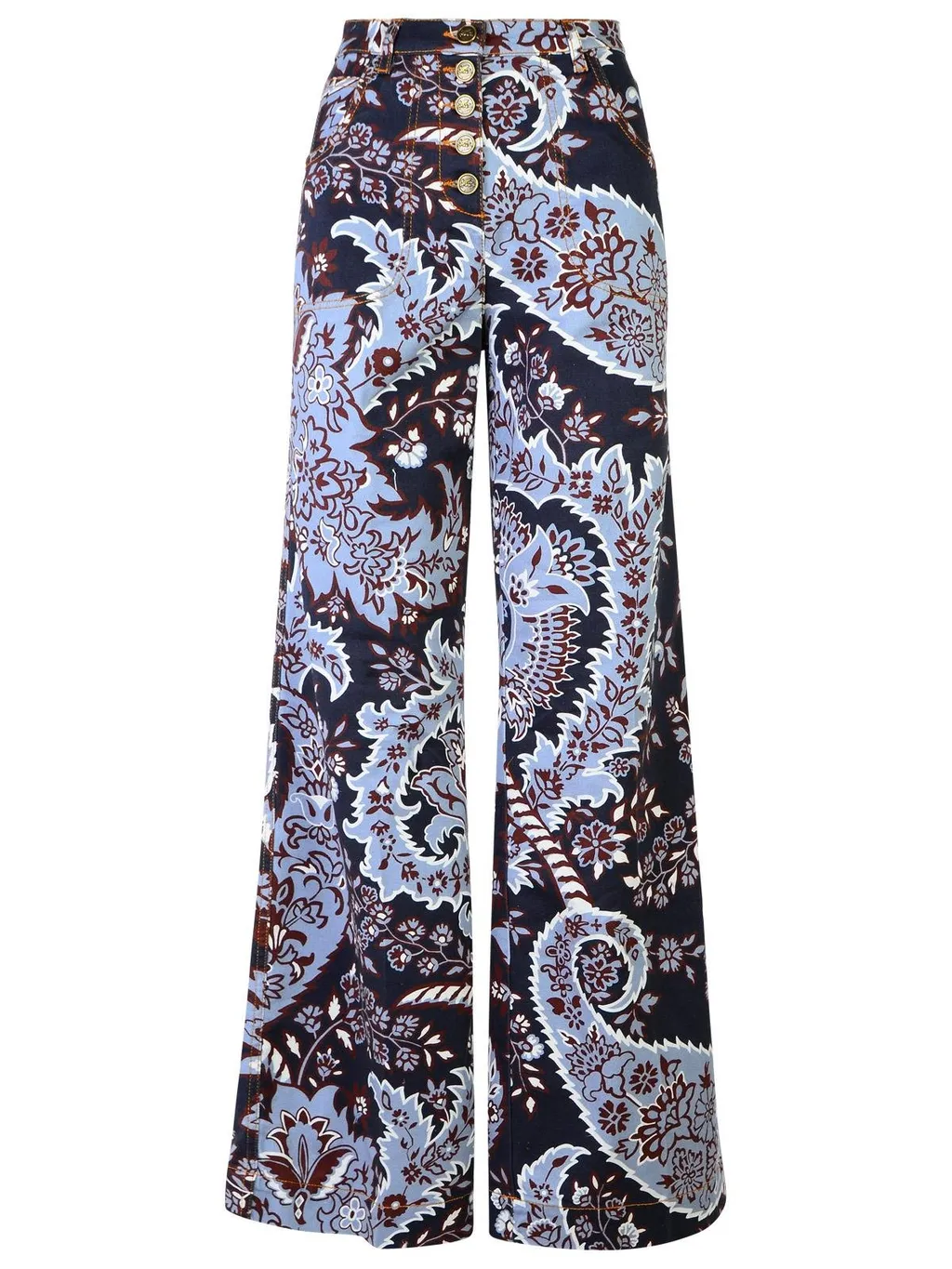 Paisley Printed Flared Jeans