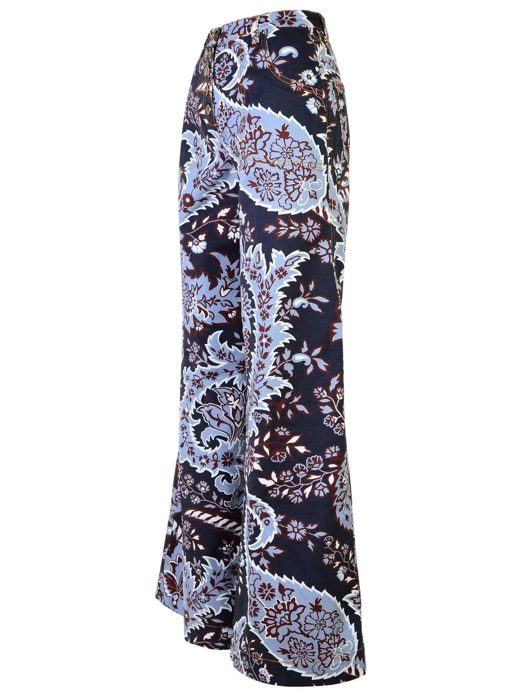 Paisley Printed Flared Jeans