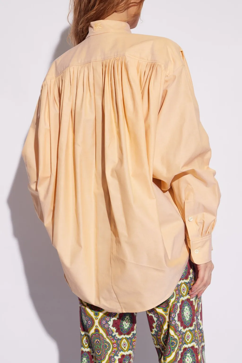 Pleated Long-Sleeved Blouse