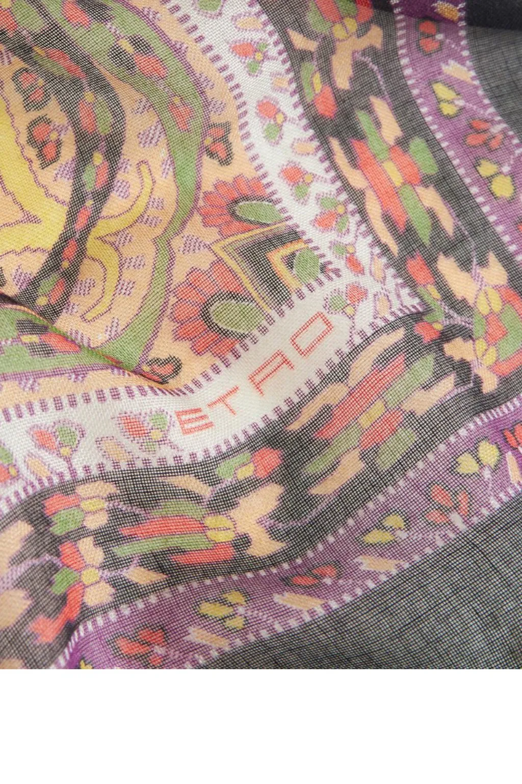 Floral Paisley Printed Fringe-Trim Scarf