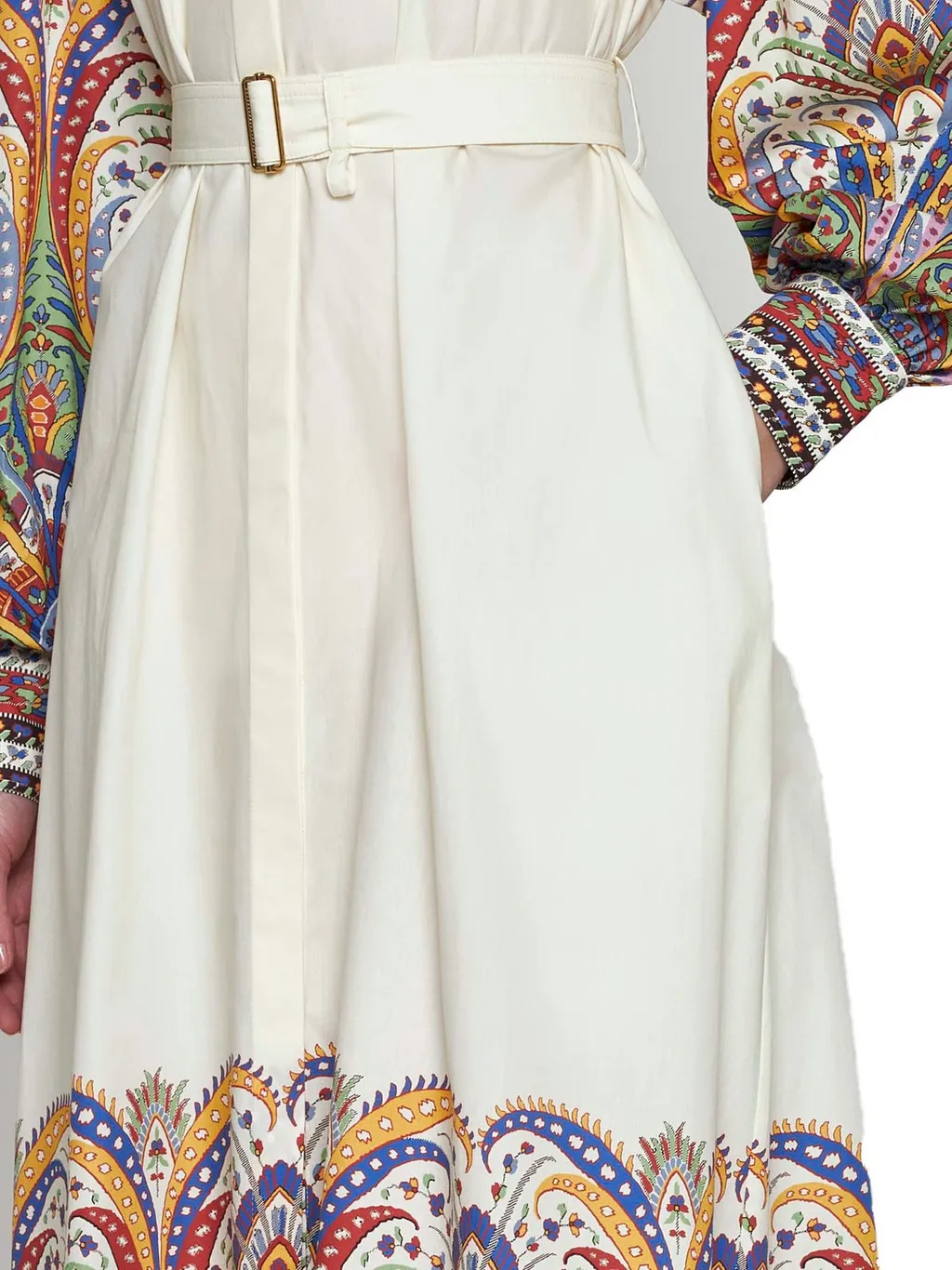 Paisley Printed Belted Shirt Dress