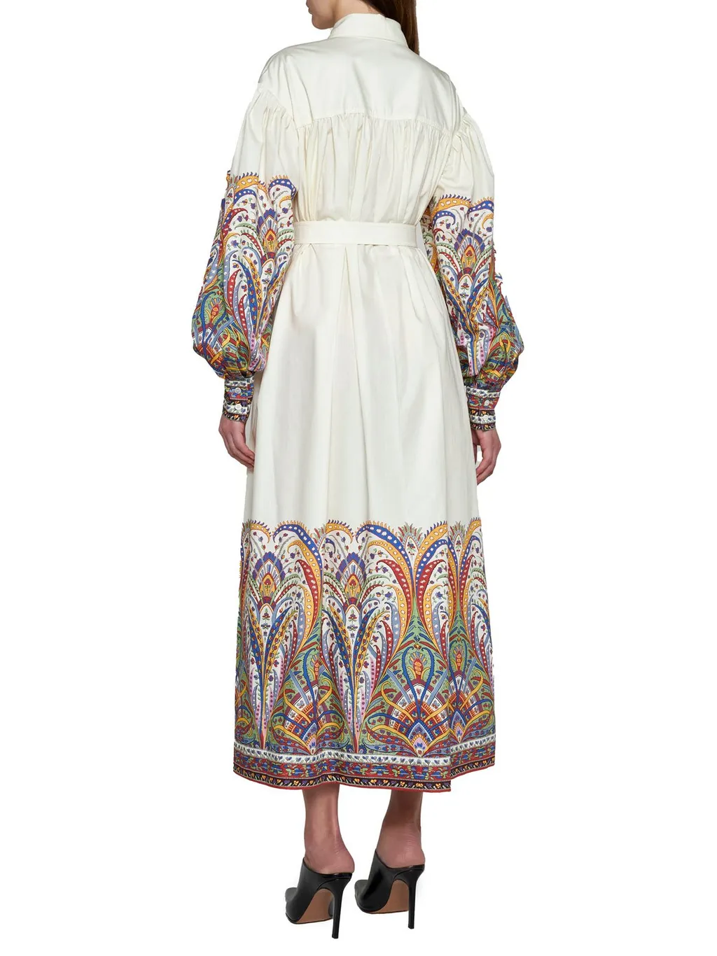 Paisley Printed Belted Shirt Dress
