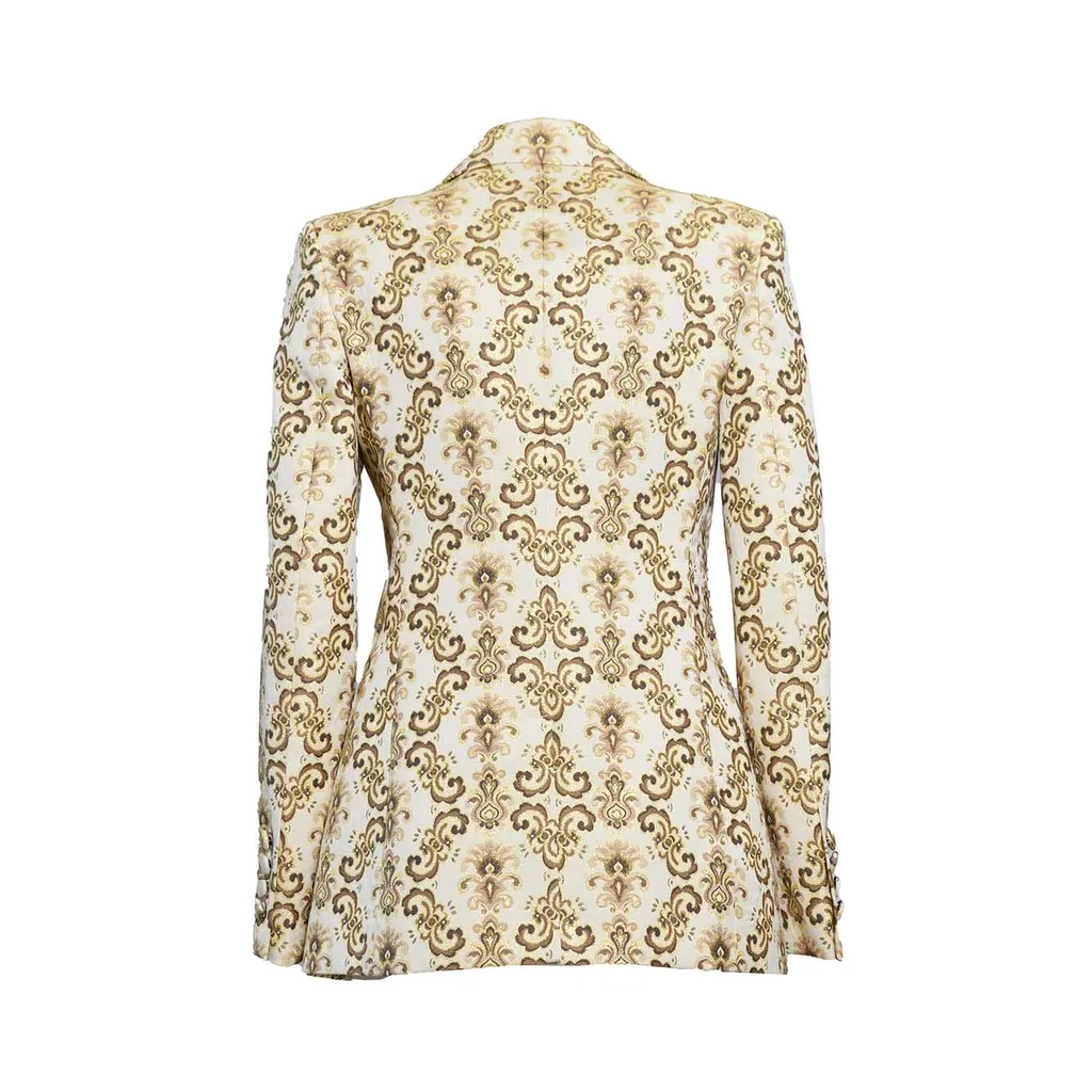 Pattern Jacquard Single Breasted Blazer