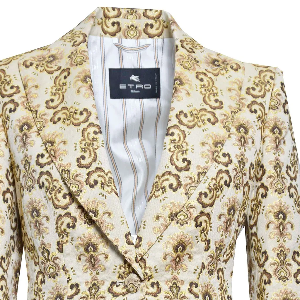 Pattern Jacquard Single Breasted Blazer