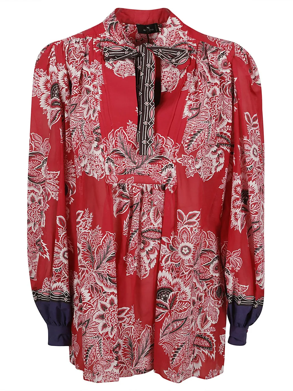 Floral-Printed Long-Sleeved Blouse